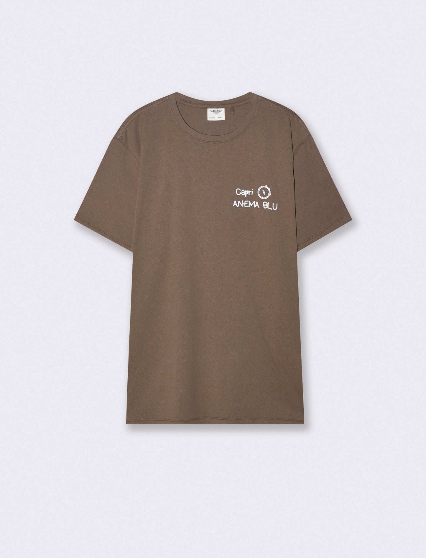 T-SHIRT  CON STAMPA EFFETTO SPRAY - Grigio fango