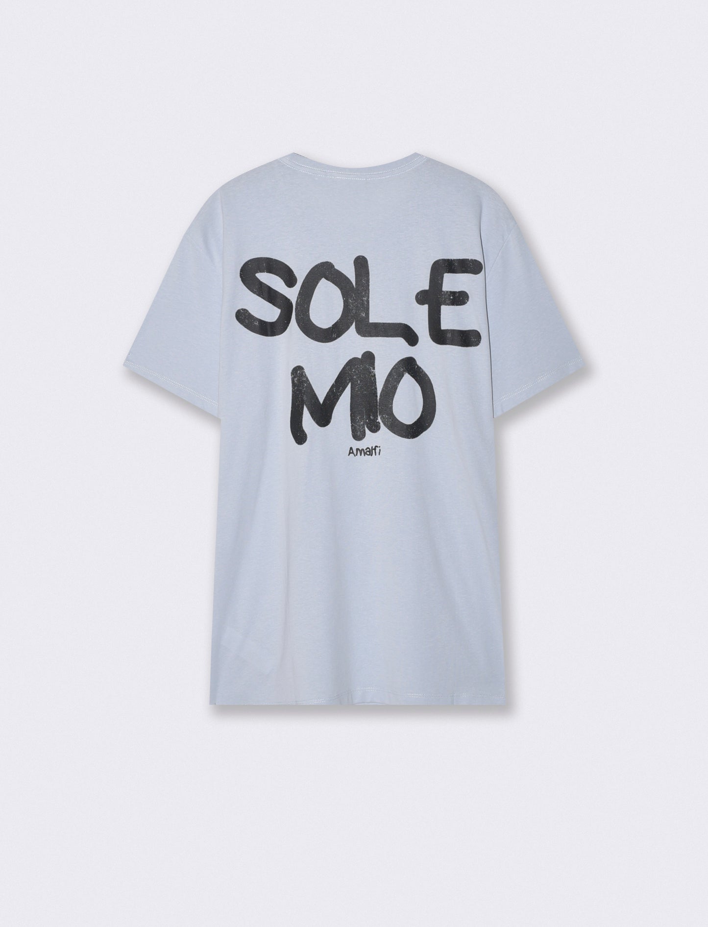 T-SHIRT  CON STAMPA EFFETTO SPRAY - Celeste polvere