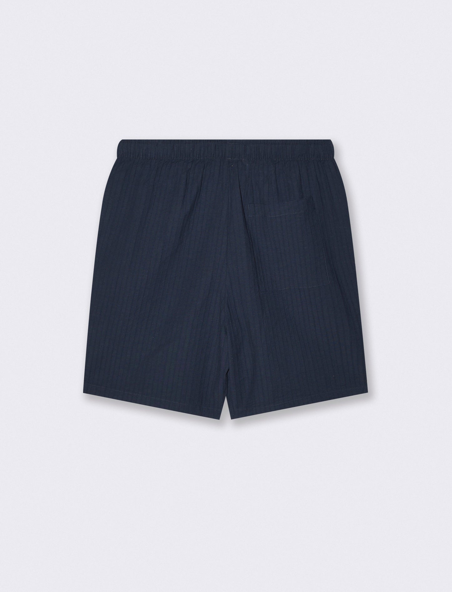 Bermuda Jogger in Cotone Effetto Rigato - Blu