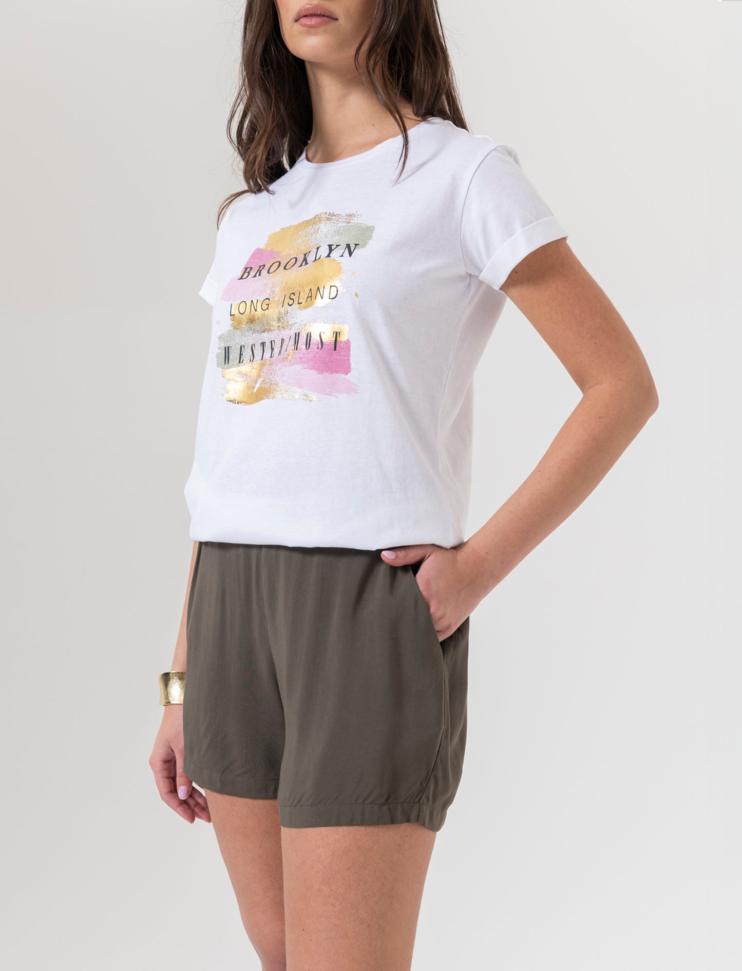 Short con elastico in vita da donna - Ve.milit.