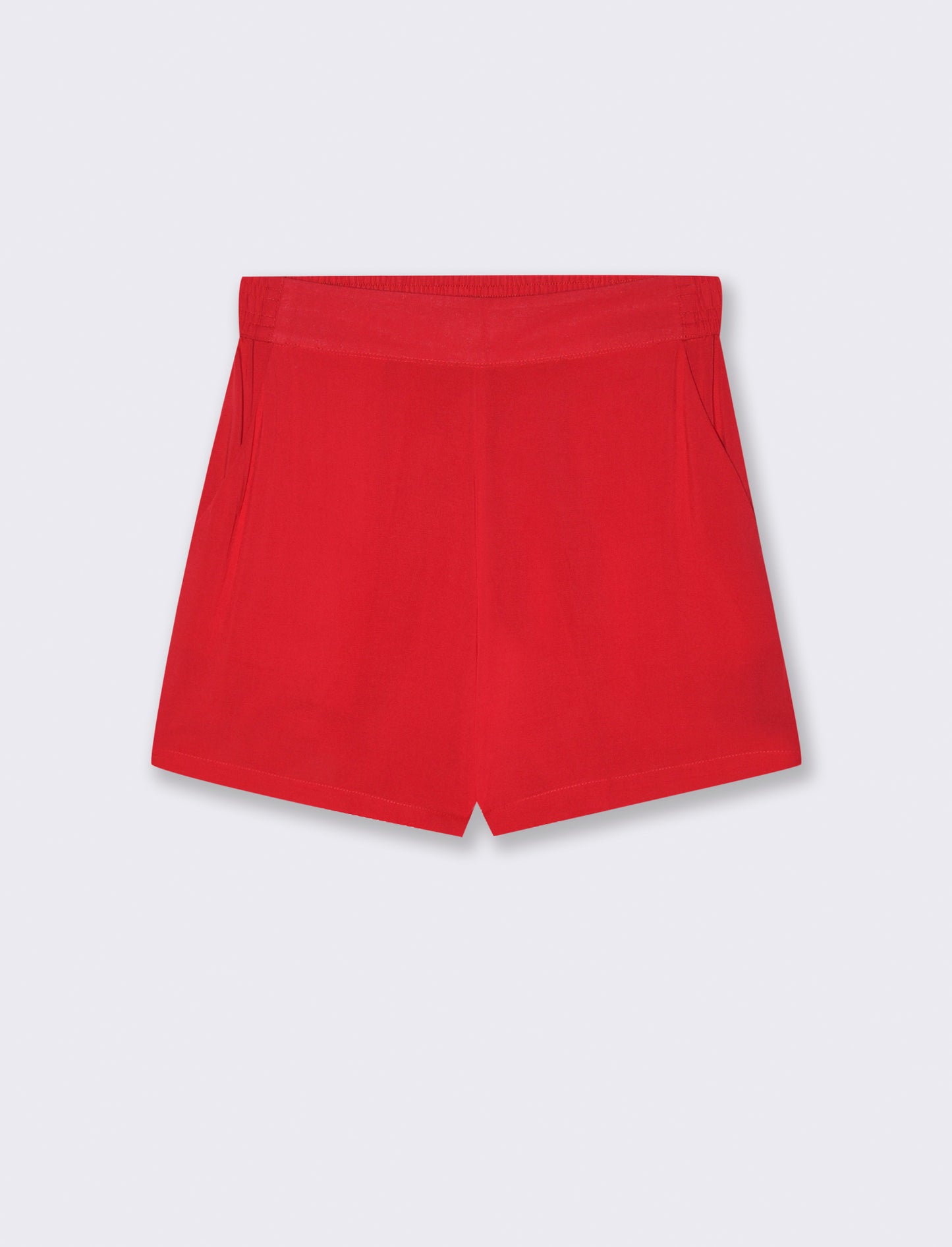 Short con elastico in vita da donna - Rosso scarlatto