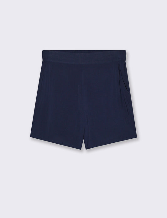 Short con elastico in vita da donna - Blu