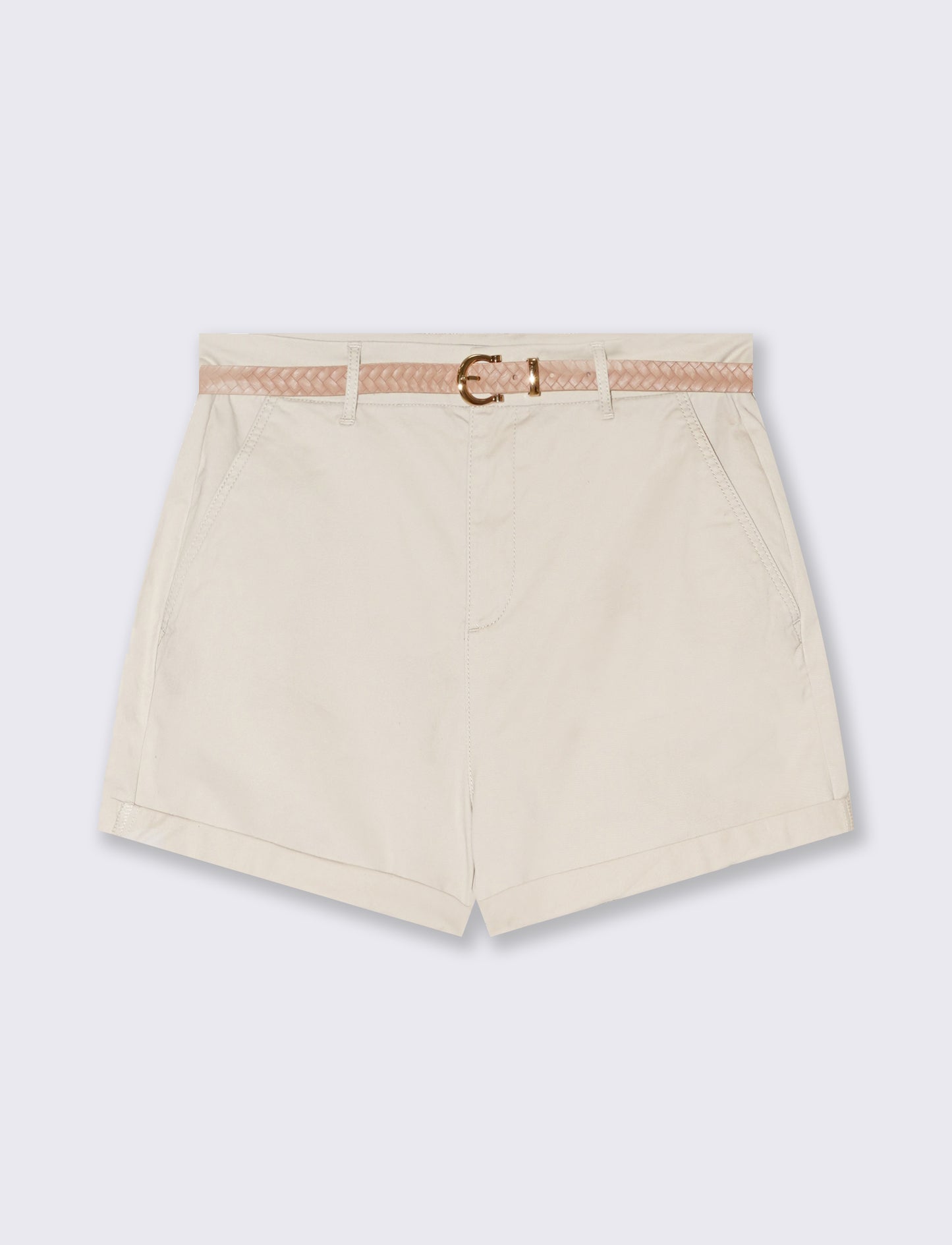 Short con cintura da donna - Beige corda
