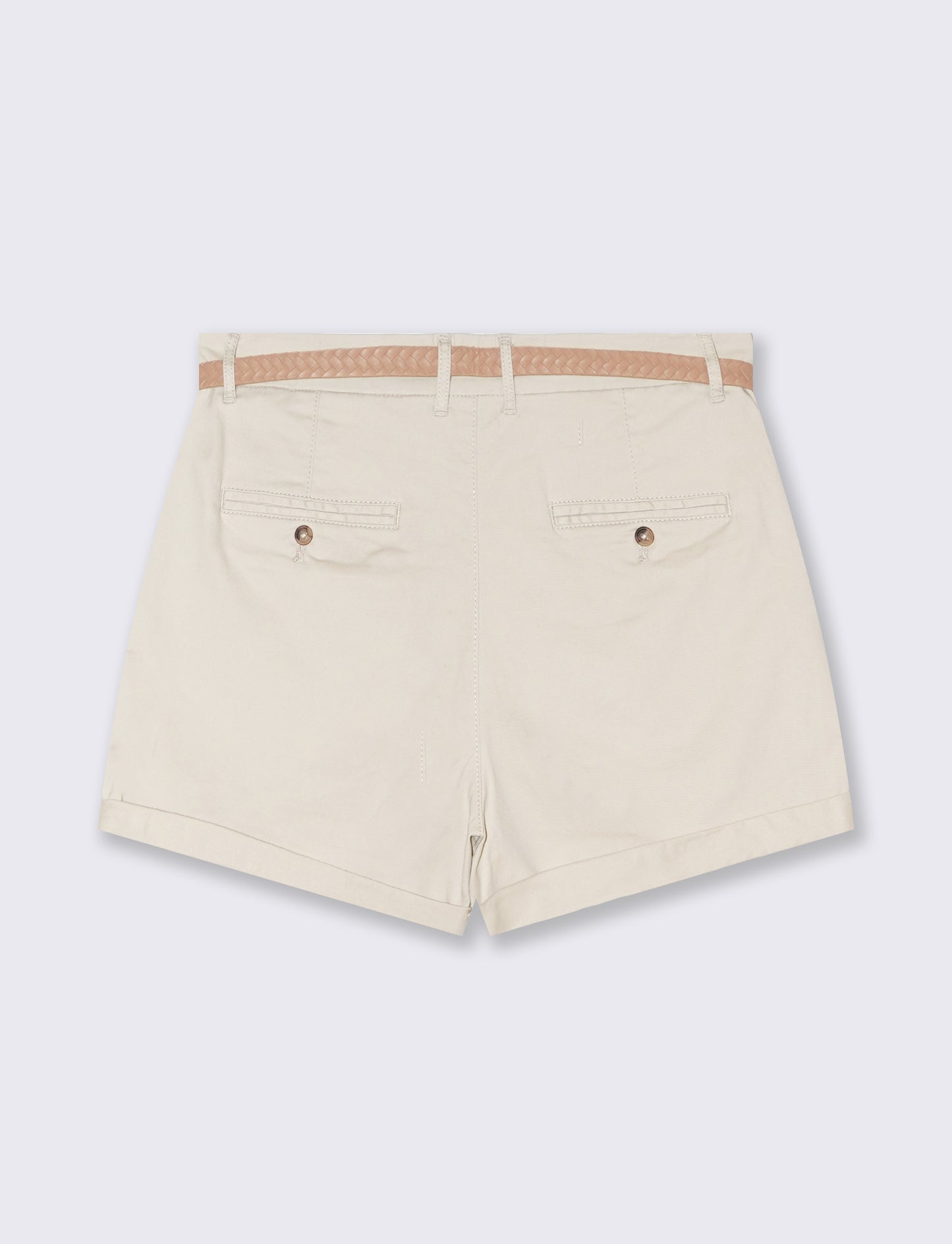 Short con cintura da donna - Beige corda