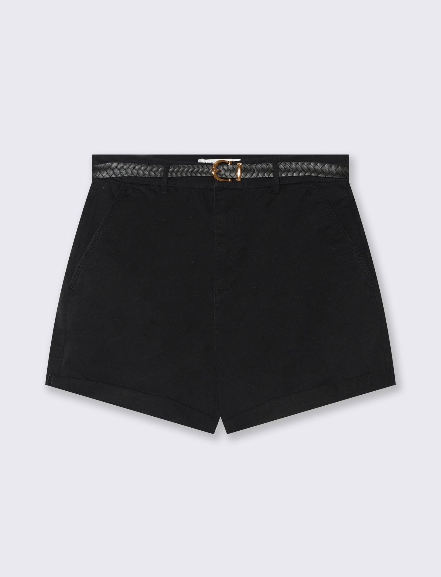Short con cintura da donna - Nero