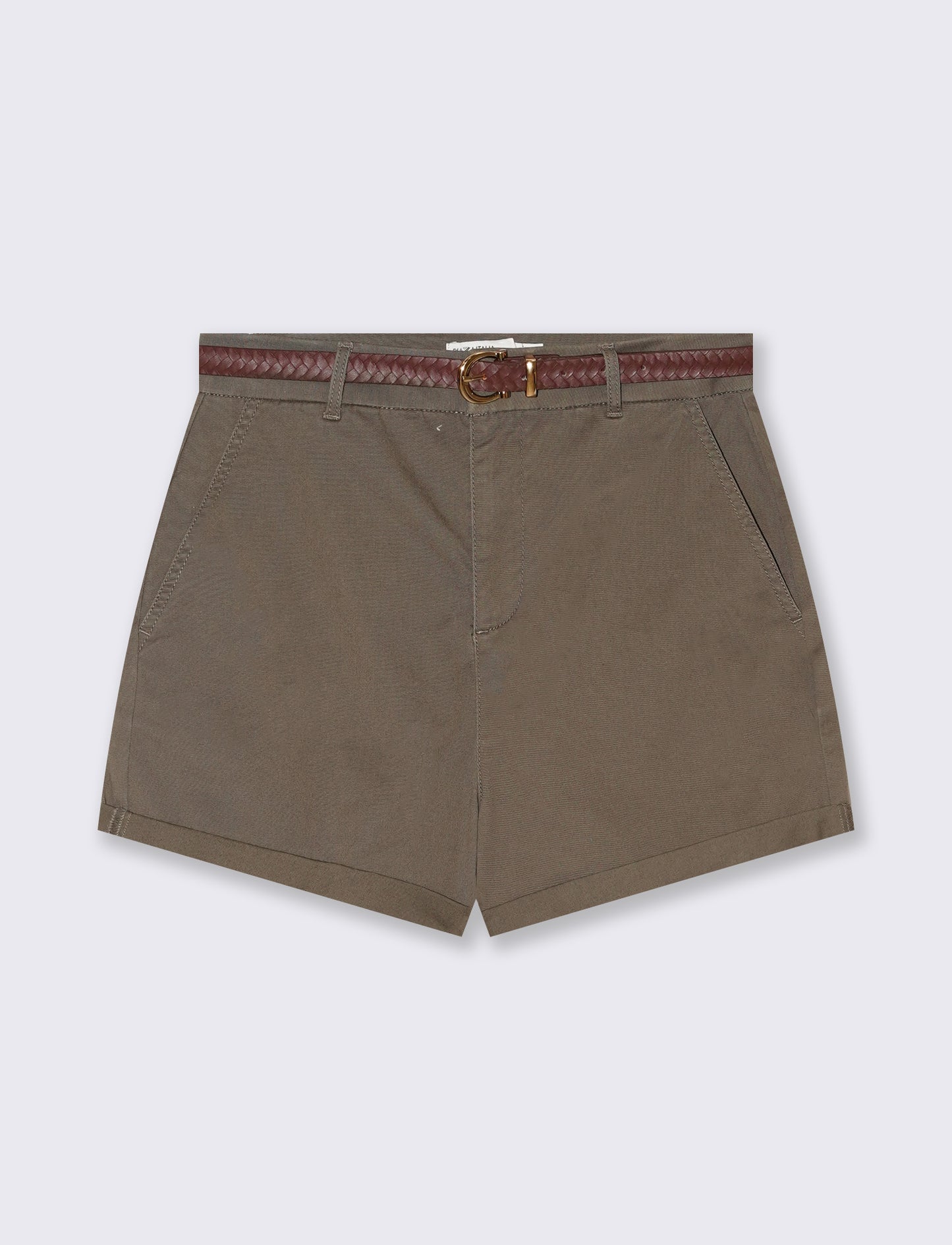 Short con cintura da donna - Verde salvia