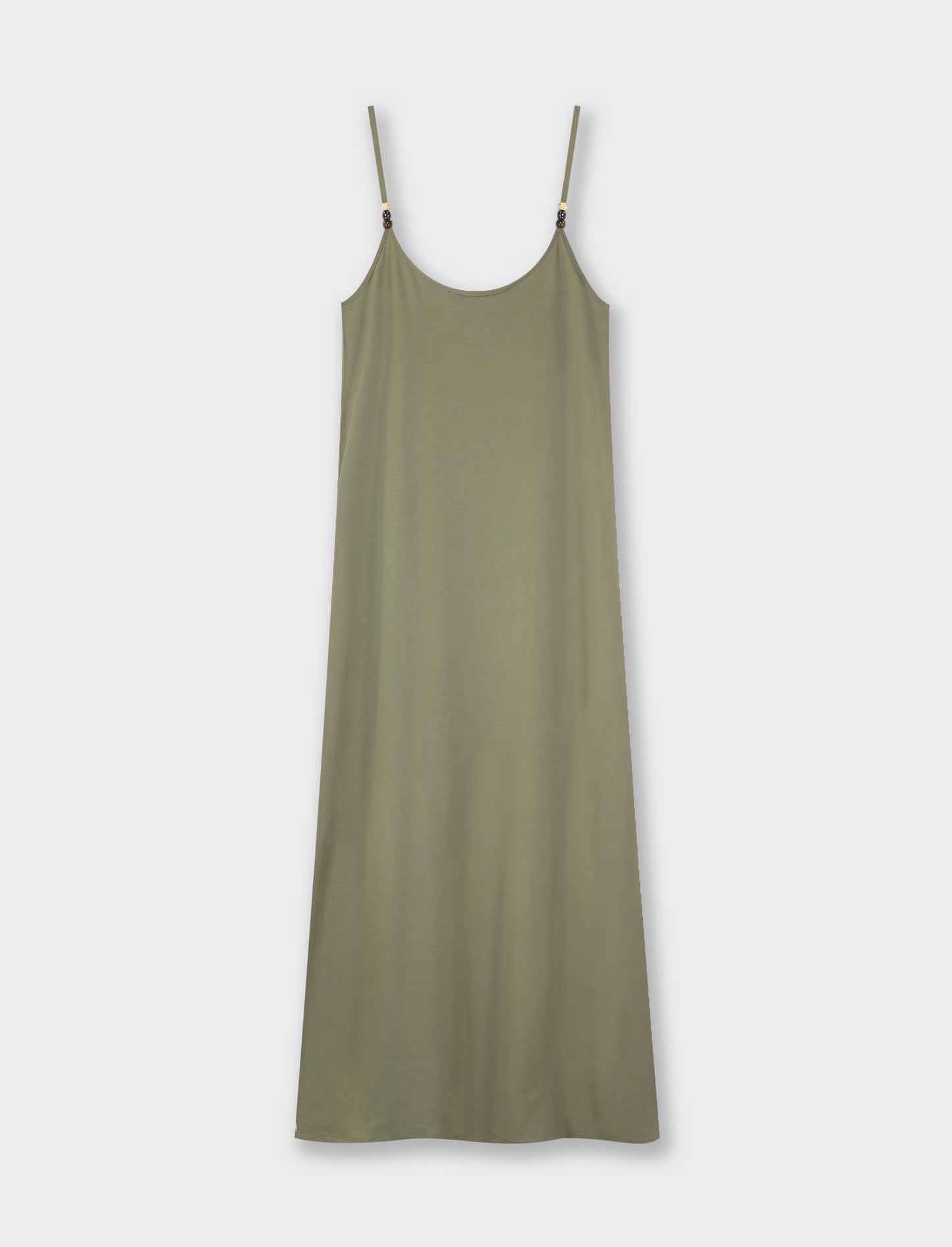 Ruched Top Flared Maxi Dress - Green