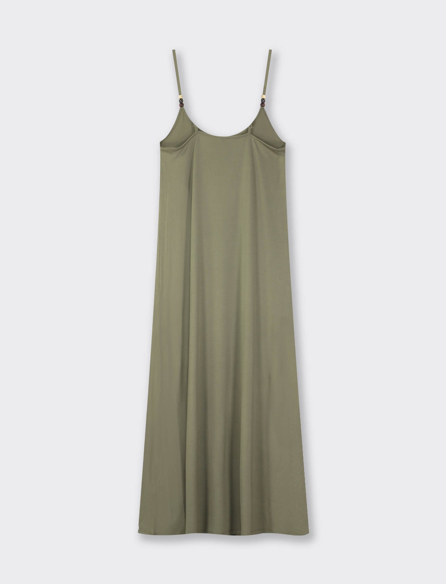 Ruched Top Flared Maxi Dress - Green