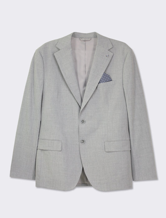 Formal Fit Classic Revers Collar Blazer with Cuff Button Detail - Grey