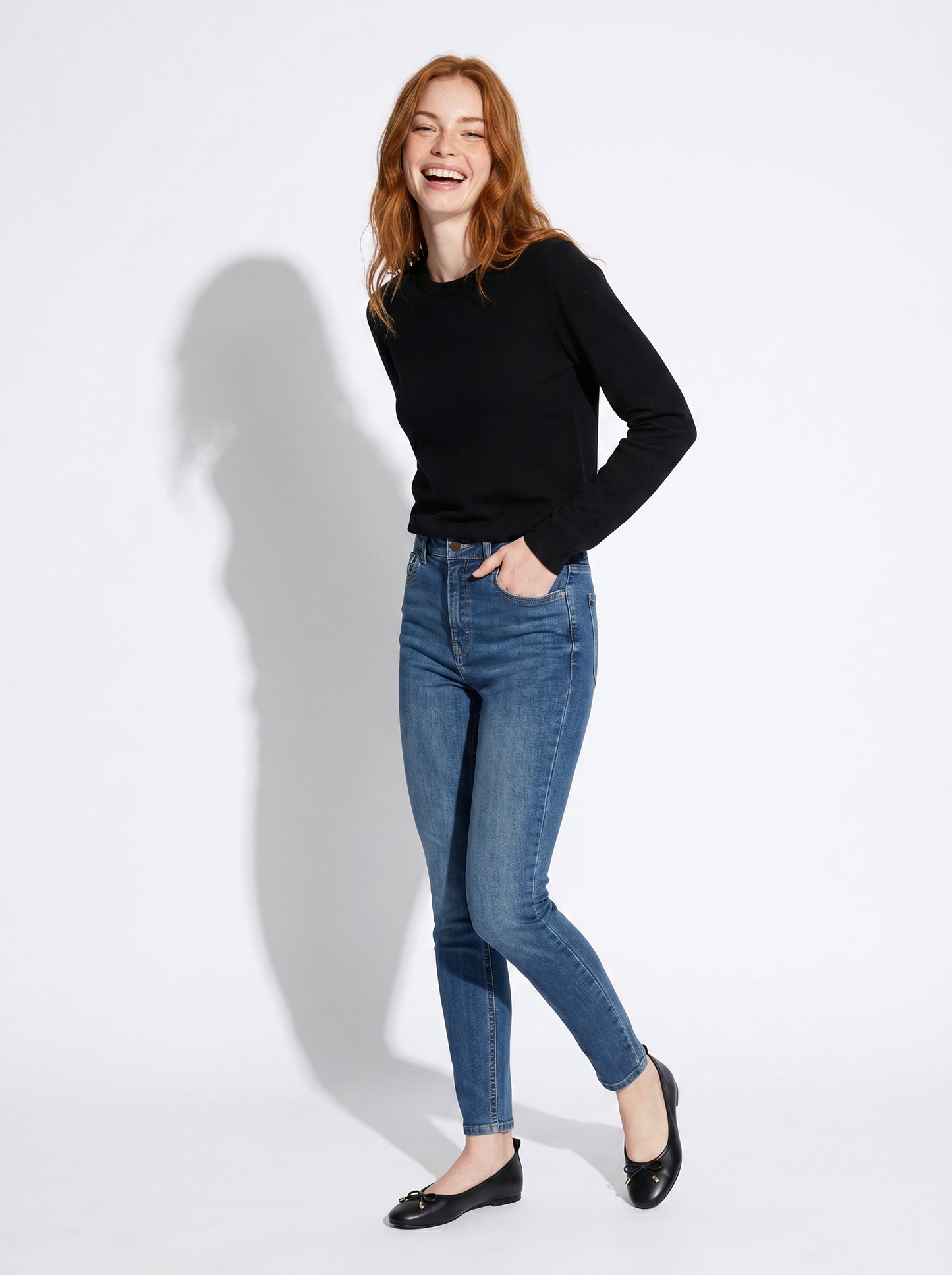 Long sleeve crew neck sweater - Black