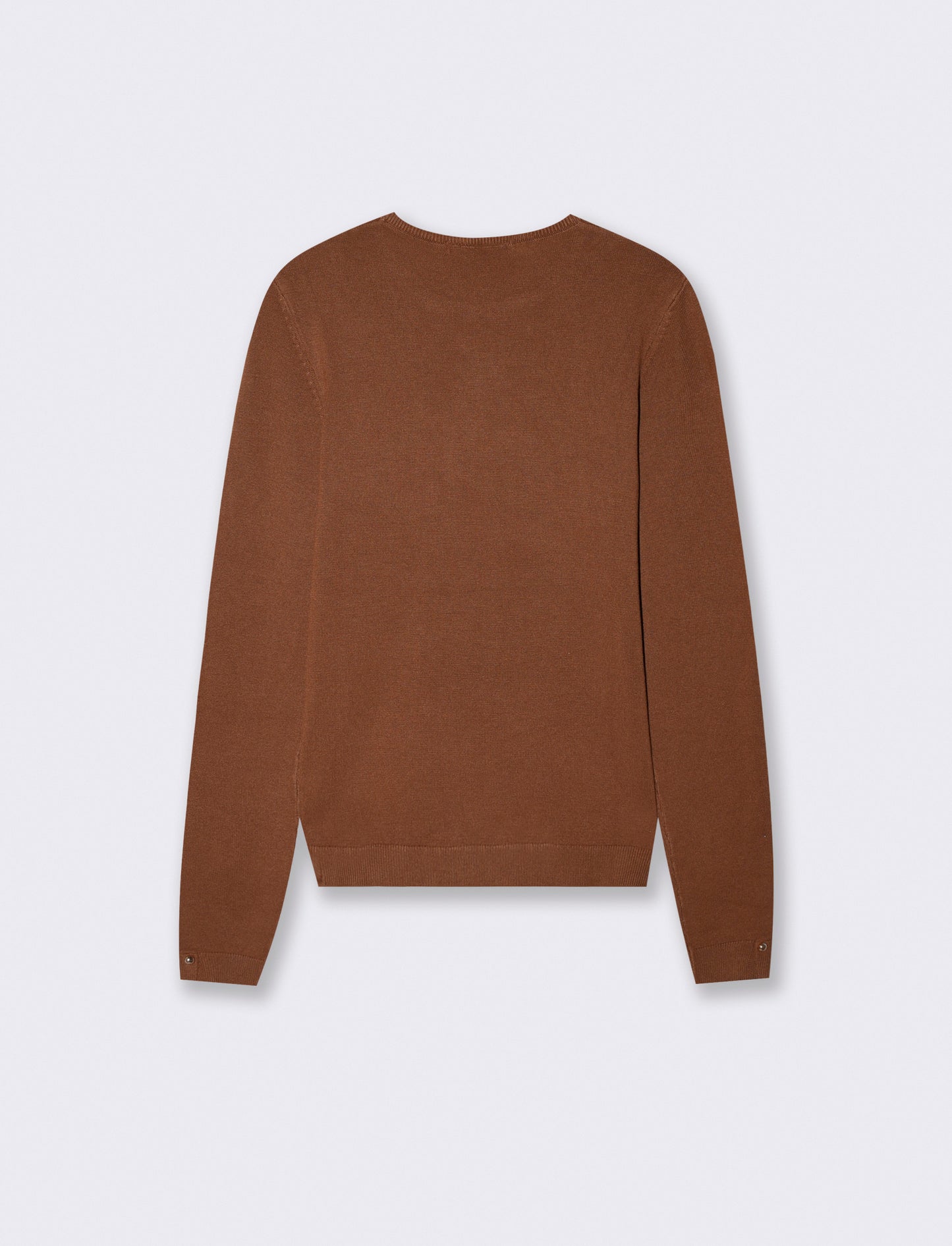 Maglia manica lunga scollo paricollo - Marrone tabacco