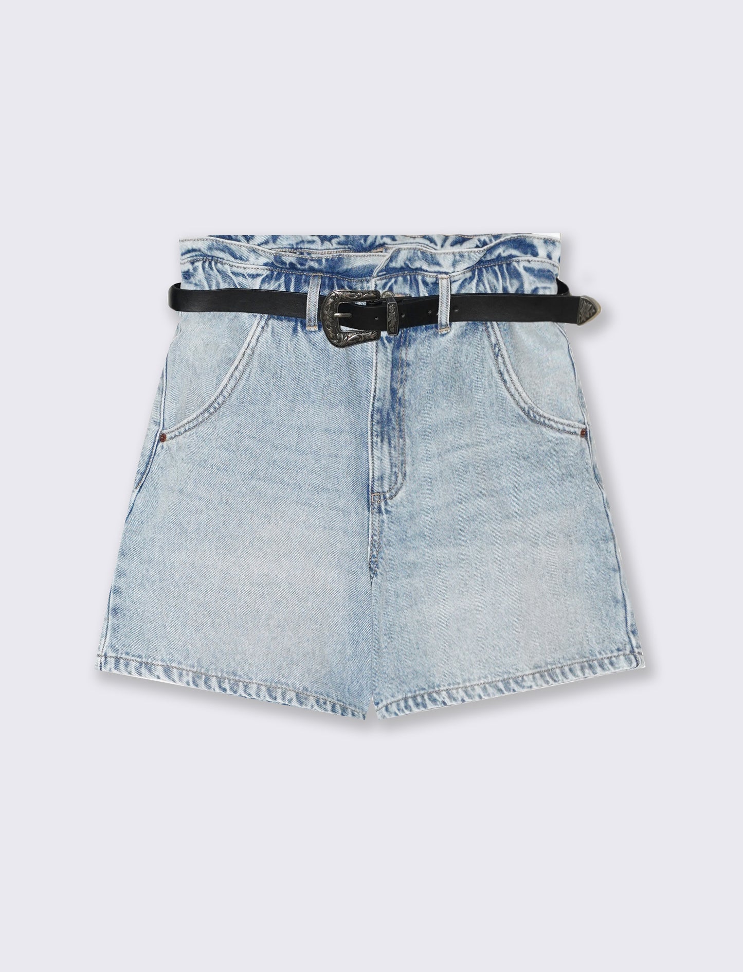 Short con cintura da donna - Denim chiaro