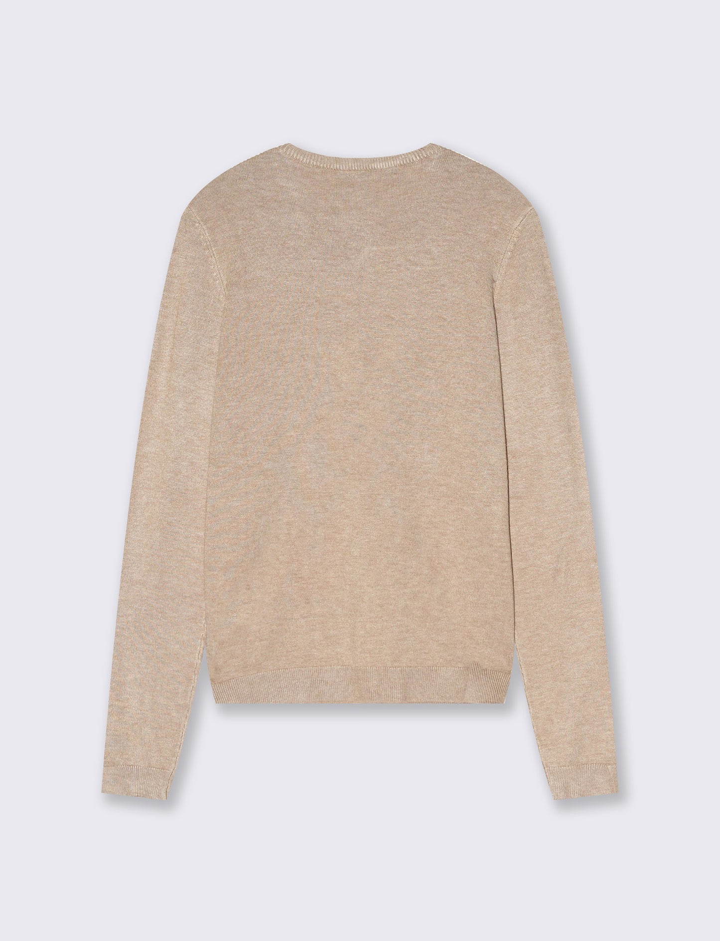 Basic crew neck cardigan with buttons - Beige