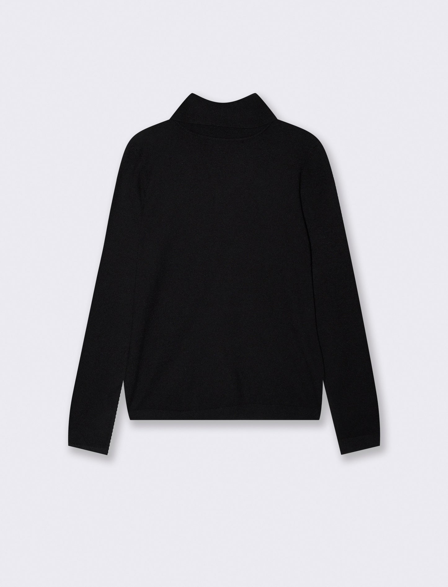 Basic Slim Fit High Neck Pullover - Black