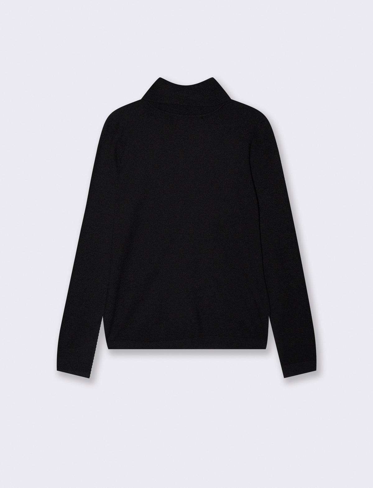 Basic Slim Fit High Neck Pullover - Black