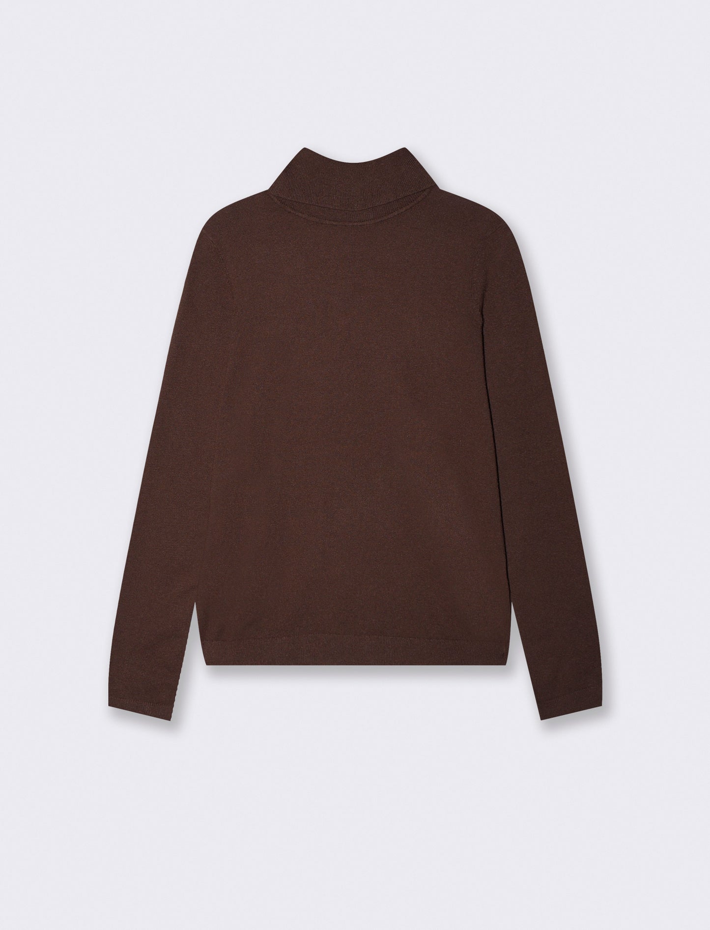 Basic Slim Fit High Neck Pullover - Brown