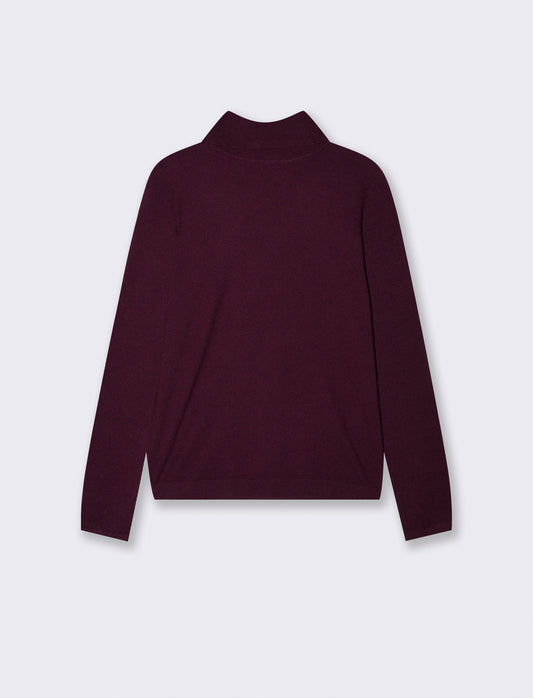Basic Slim Fit High Neck Pullover - Red