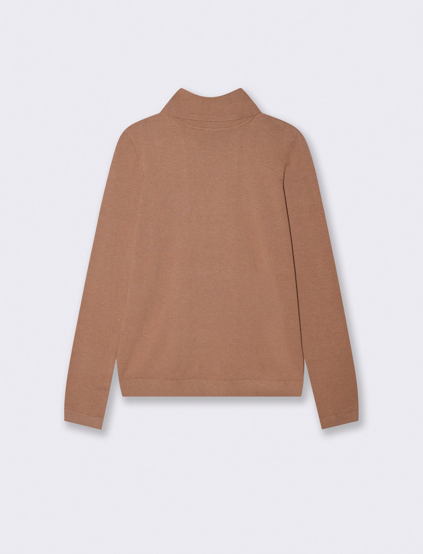 Pullover basico collo alto slim fit - Cammello
