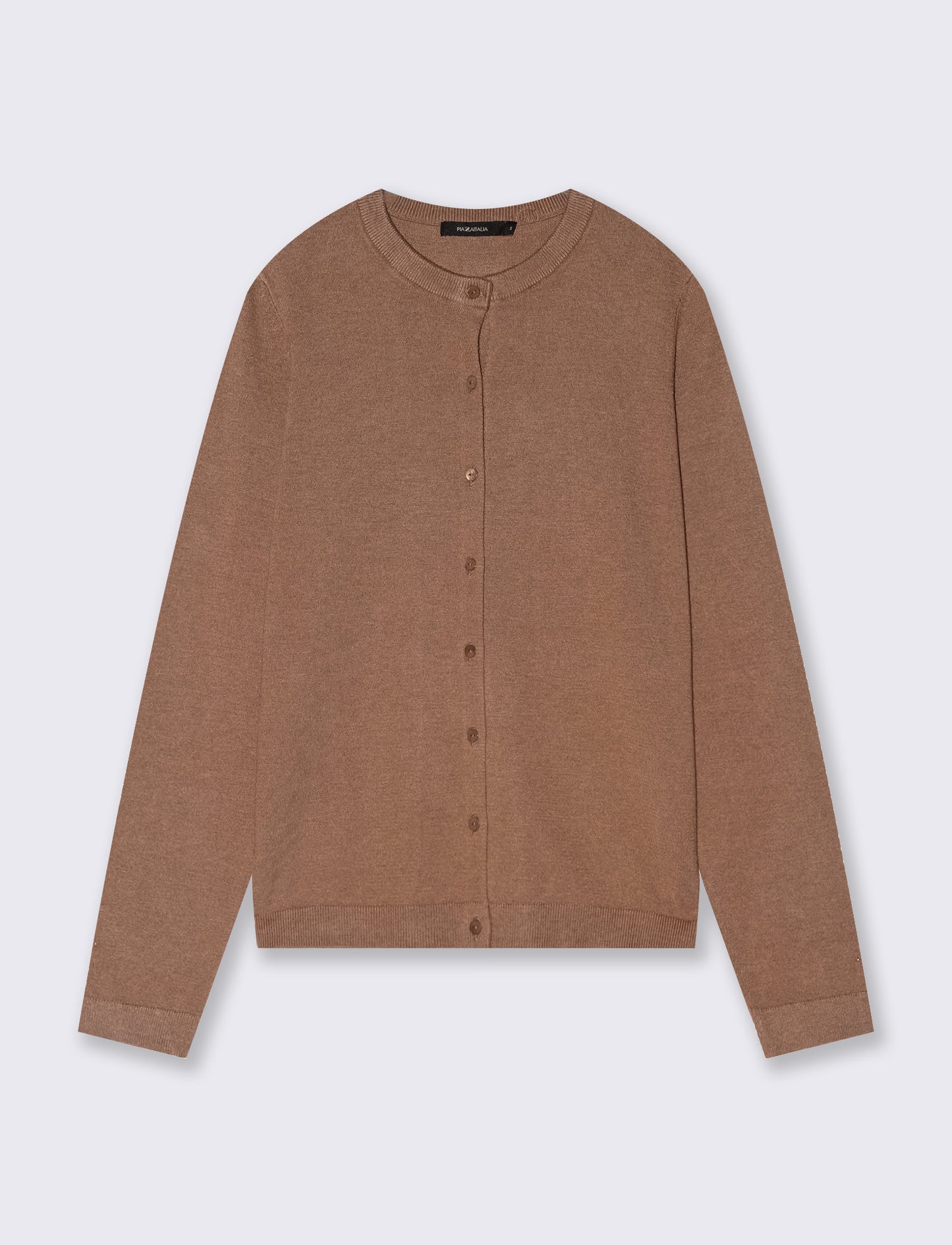 Cardigan basico girocollo vestibilità regolare - Cammello