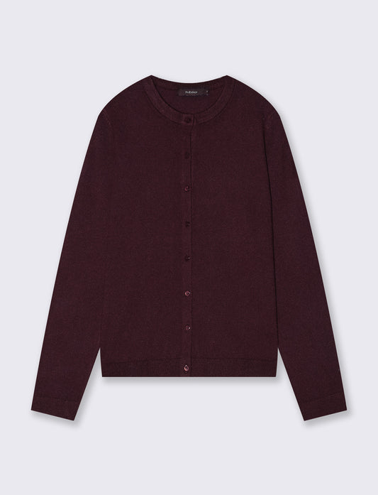 Basic Crew Neck Cardigan Regular Fit - Red