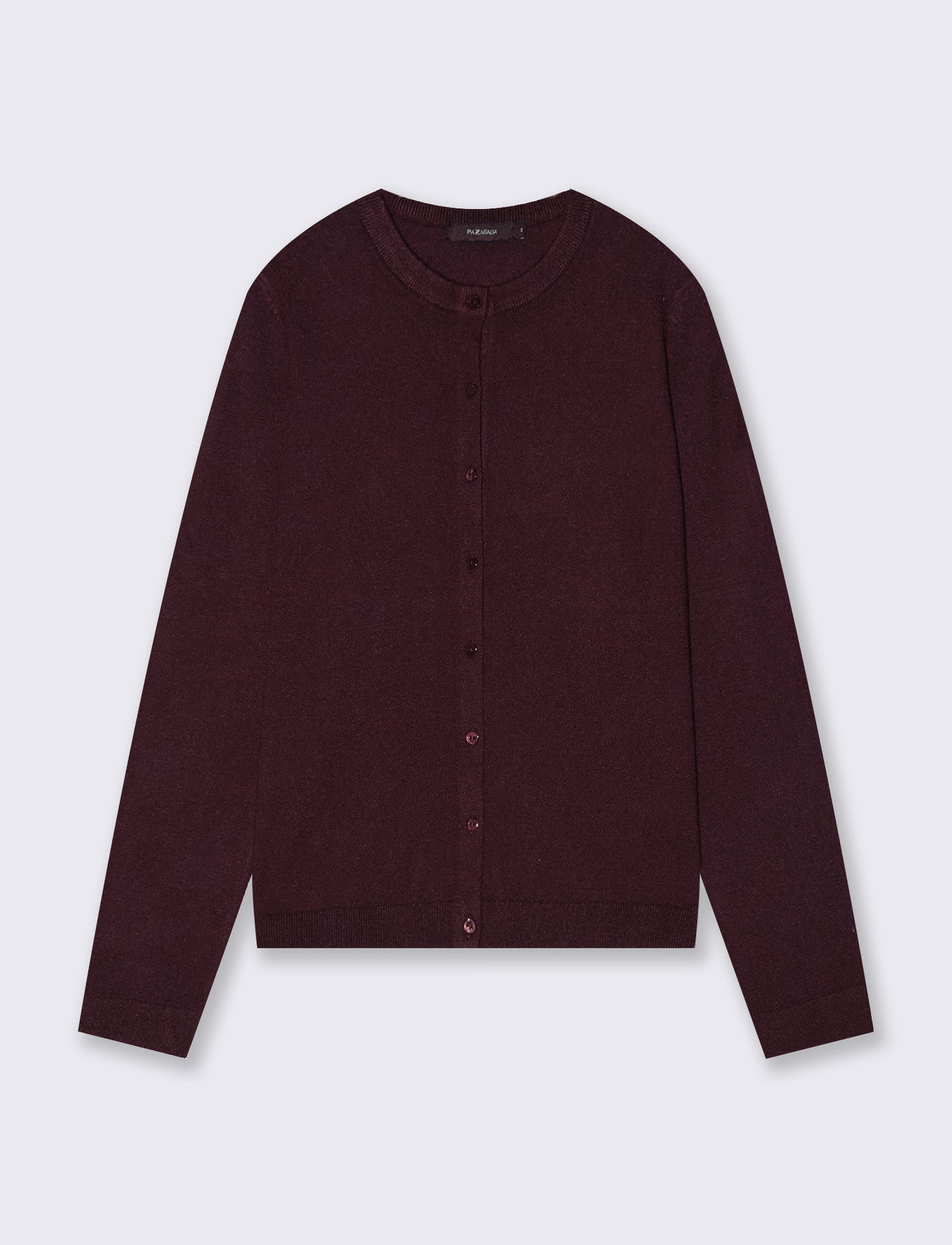 Cardigan basico girocollo vestibilità regolare - Bordeaux