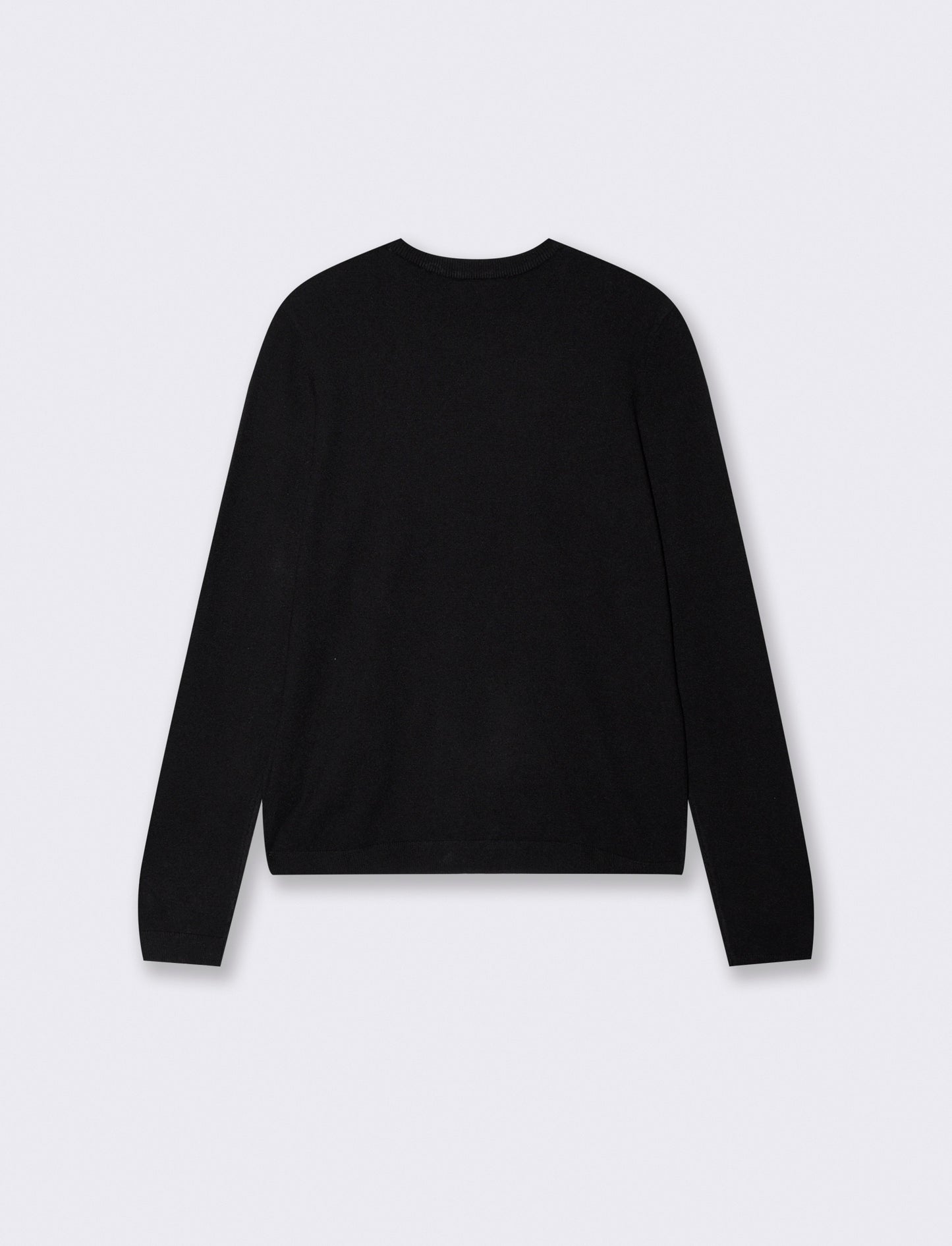 Basic long-sleeve crewneck pullover - Black