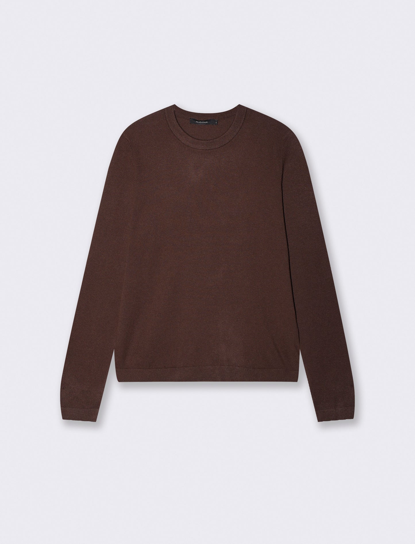 Basic long-sleeve crewneck pullover - Brown