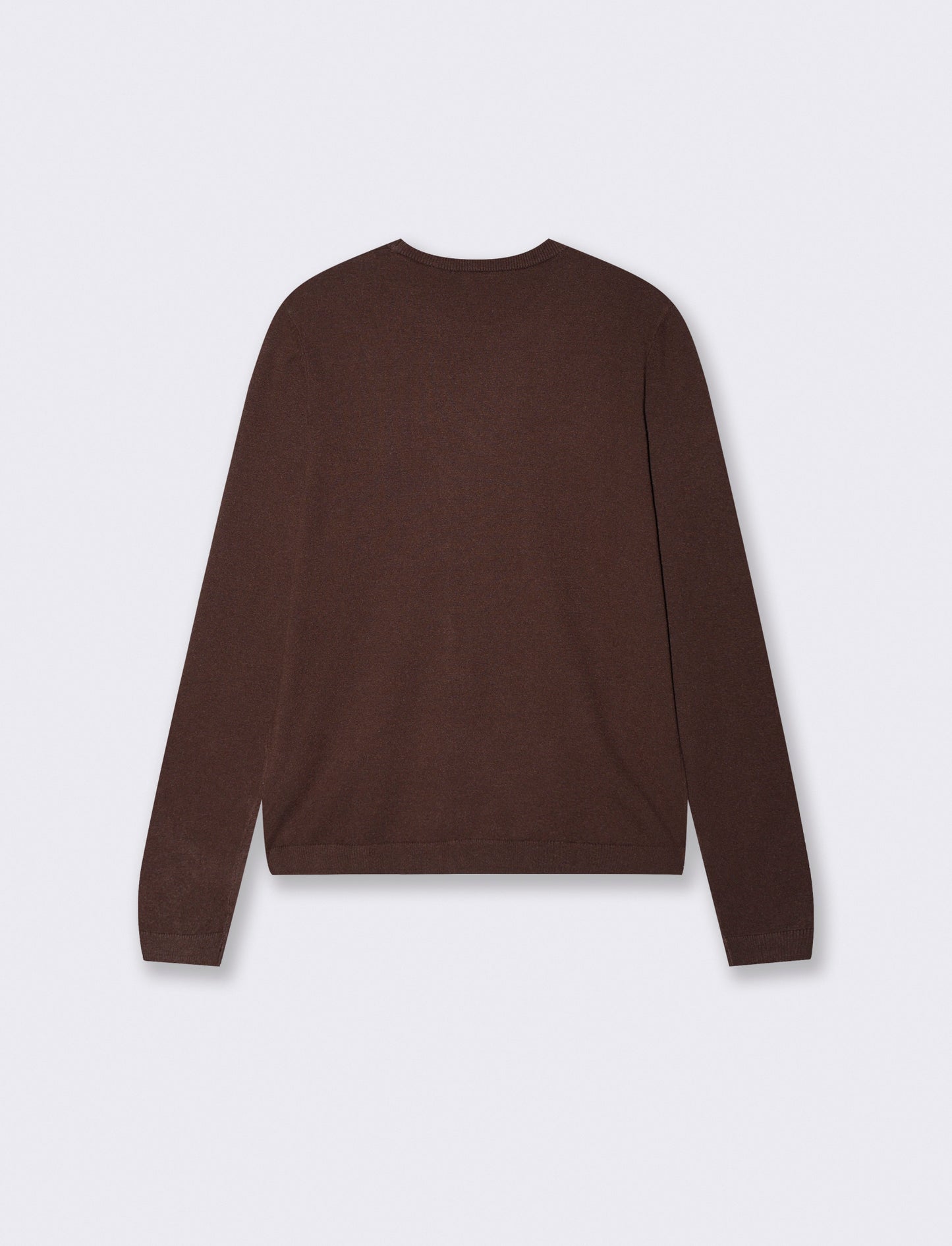 Basic long-sleeve crewneck pullover - Brown