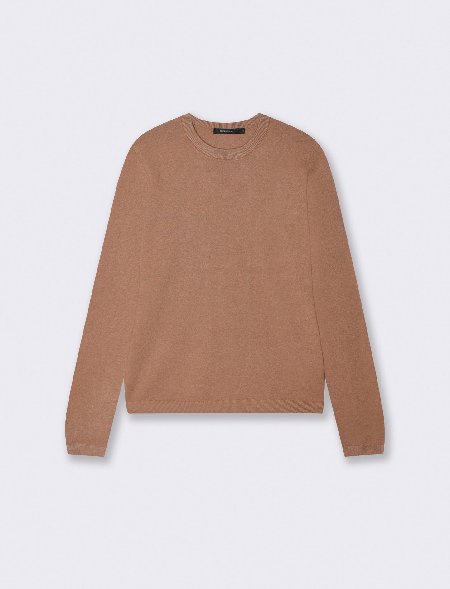 Basic long-sleeve crewneck pullover - BROWN