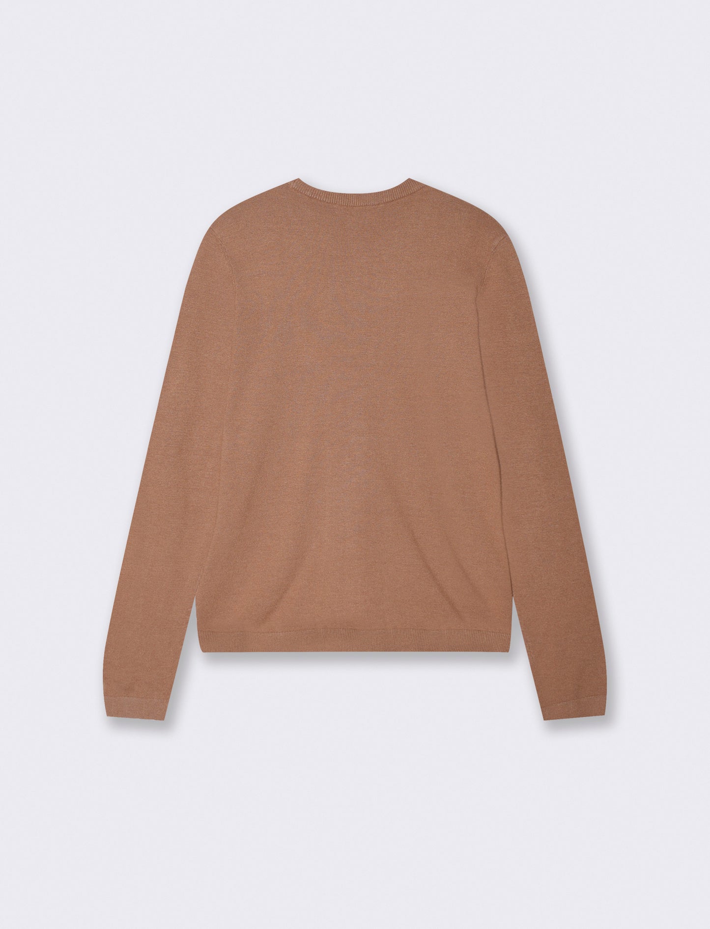 Basic long-sleeve crewneck pullover - BROWN