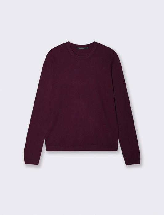Basic long-sleeve crewneck pullover - Red