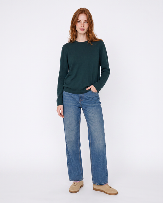 Pullover basico girocollo a manica lunga - Ottanio