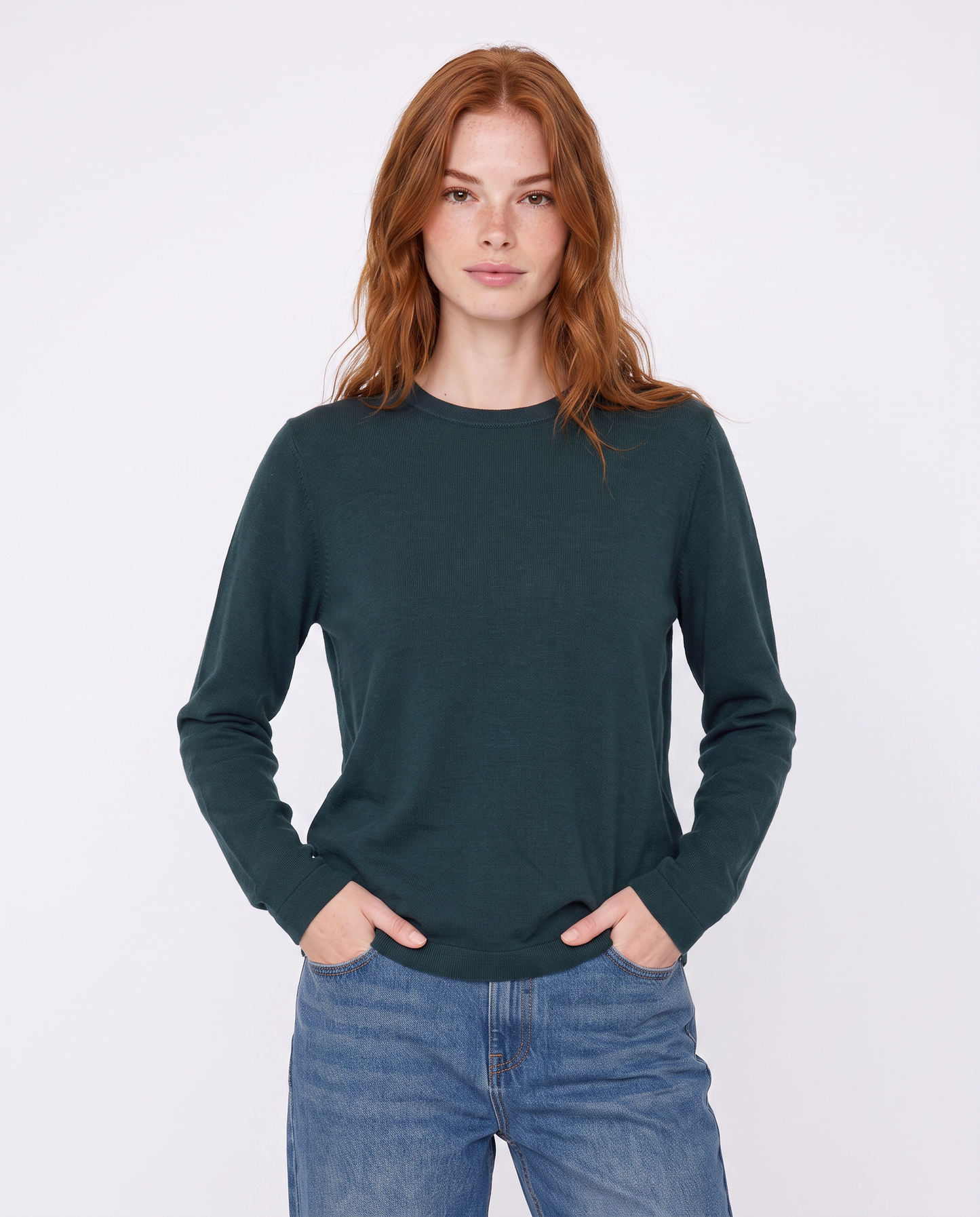 Pullover basico girocollo a manica lunga - Ottanio