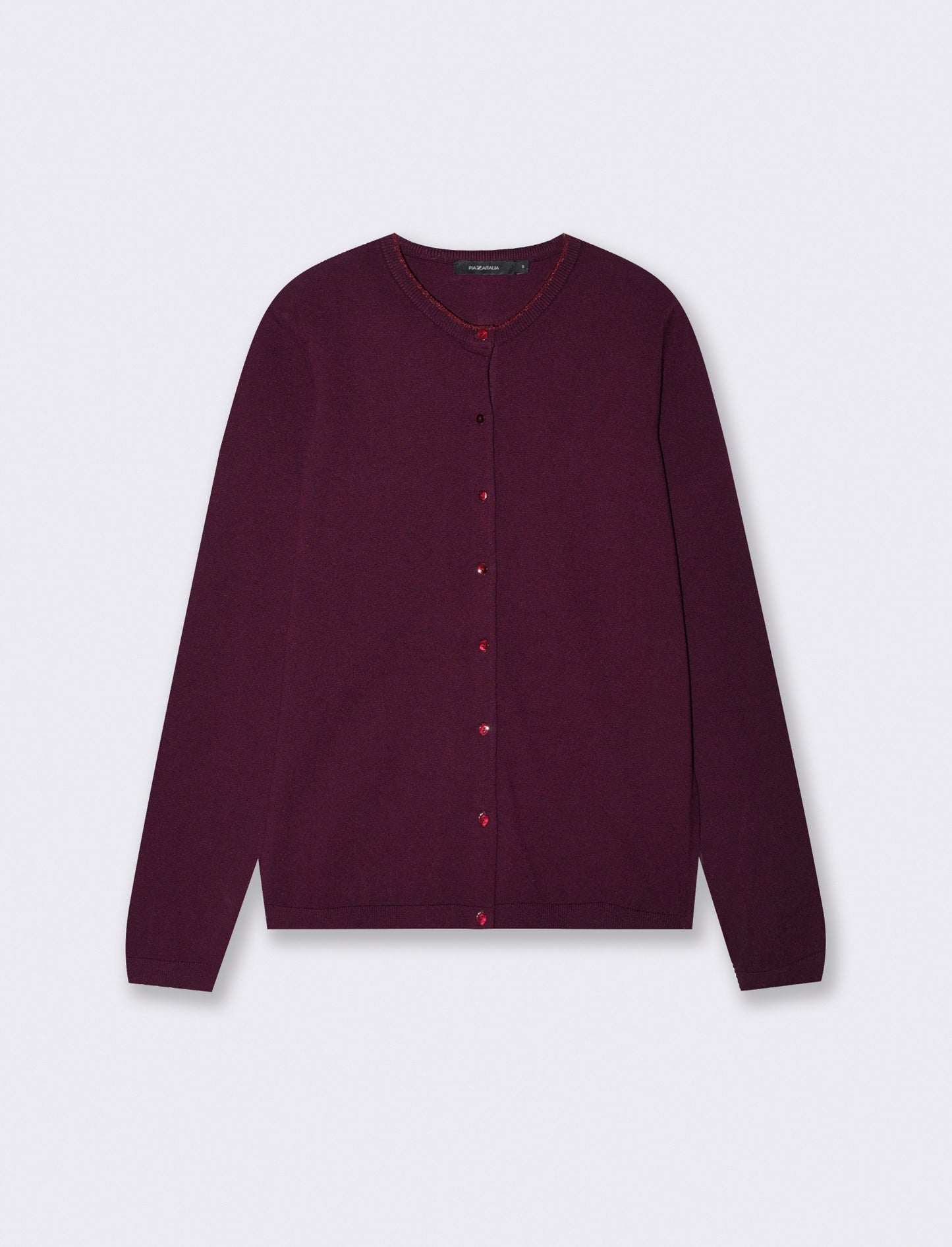 Cardigan Lungo con Bordino Lurex - Bordeaux