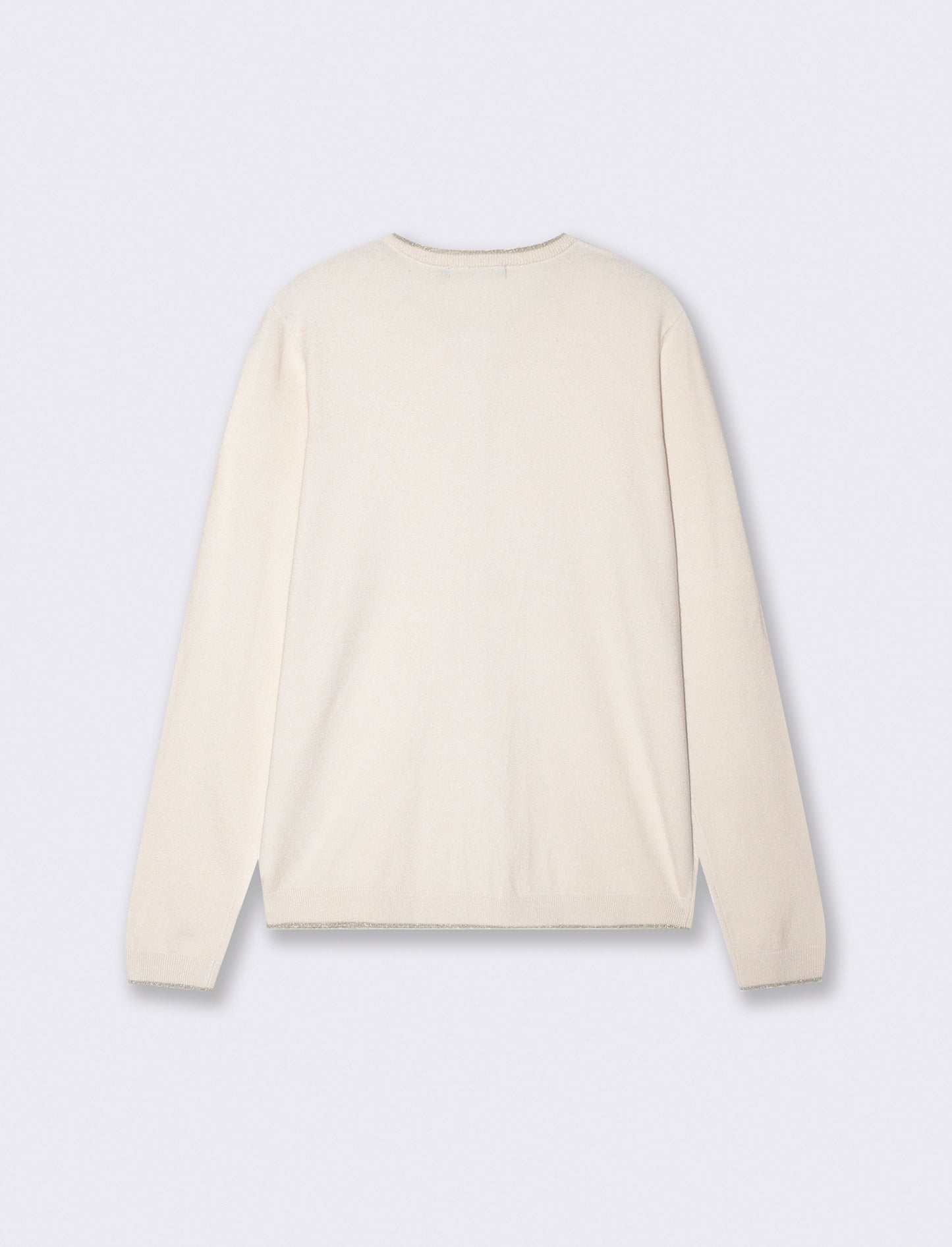 CARDIGAN CON BORDINO IN TESSUTO CON LUREX - Avorio