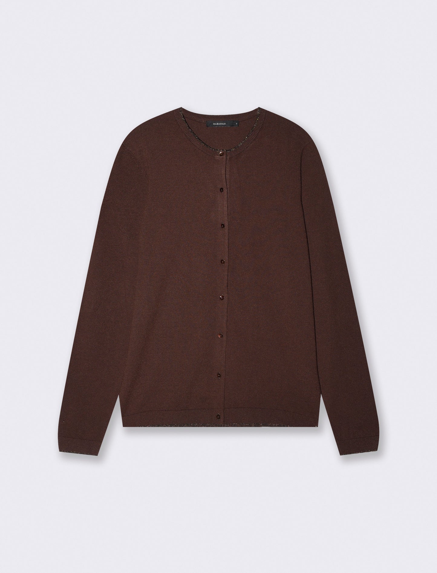 Cardigan Lungo con Bordino Lurex - Moro