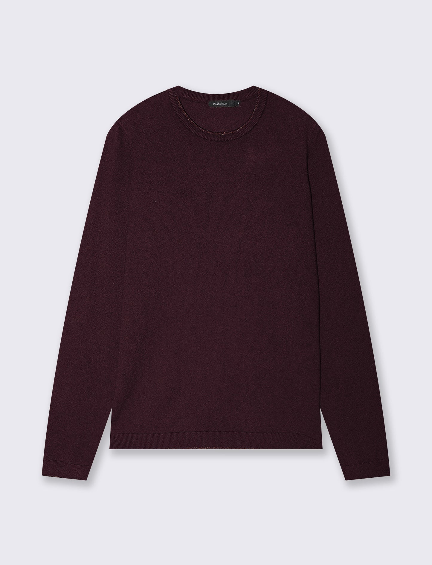 Pullover girocollo con bordino lurex - Bordeaux