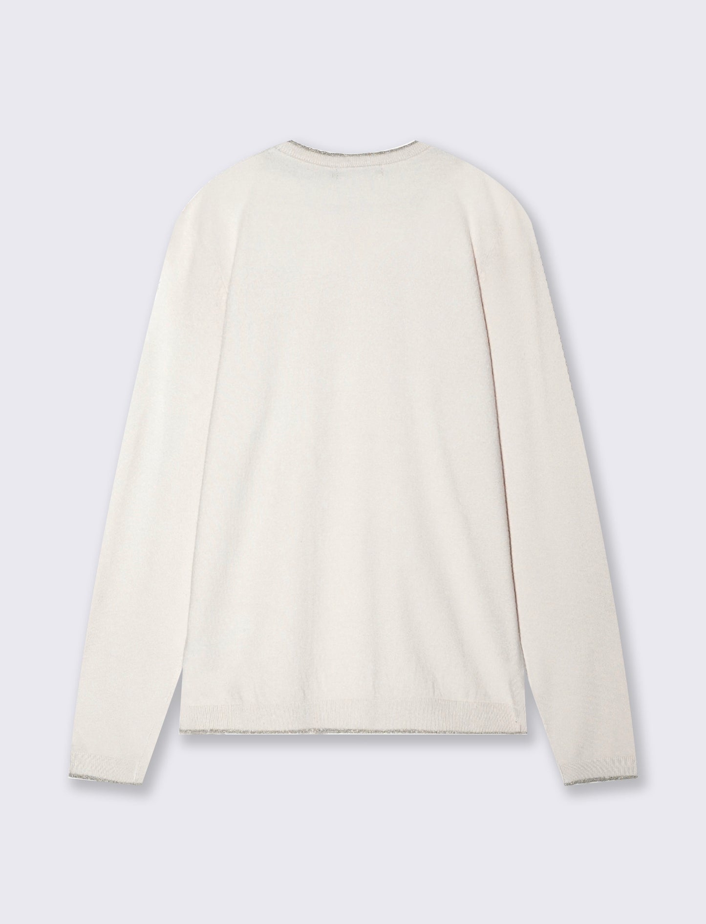 Lurex-trimmed crew neck sweater - Beige
