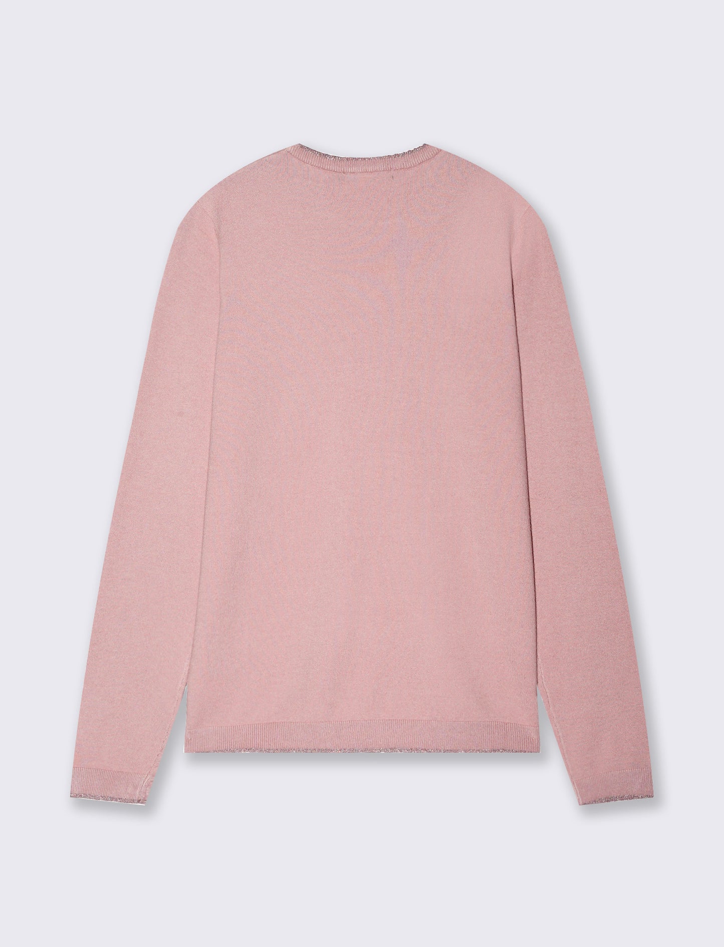 Lurex-trimmed crew neck sweater - Pink