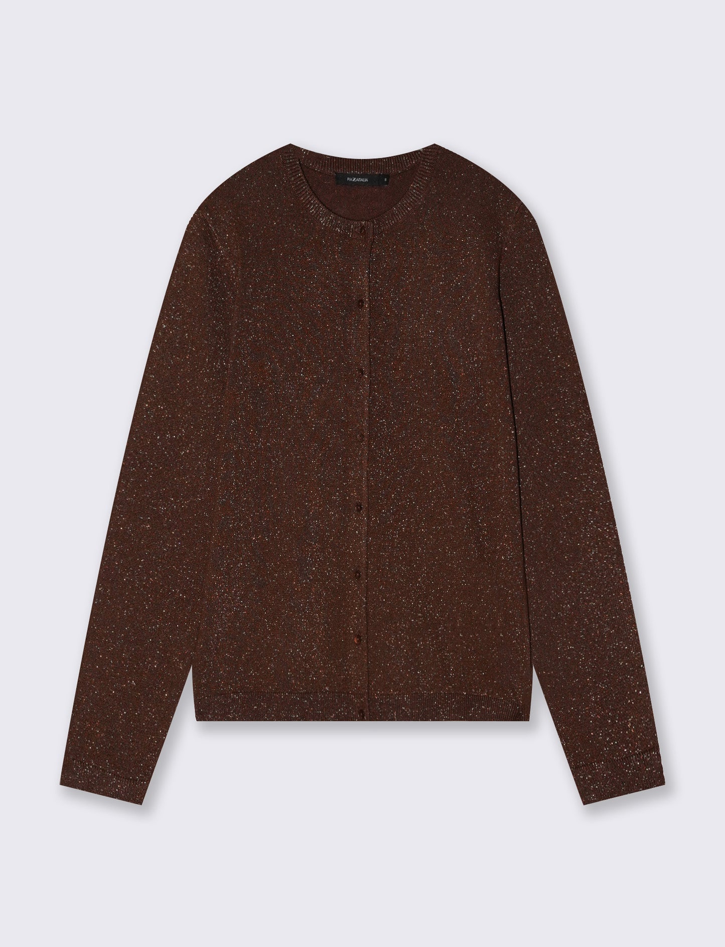Cardigan in lurex - Marrone cioccolato
