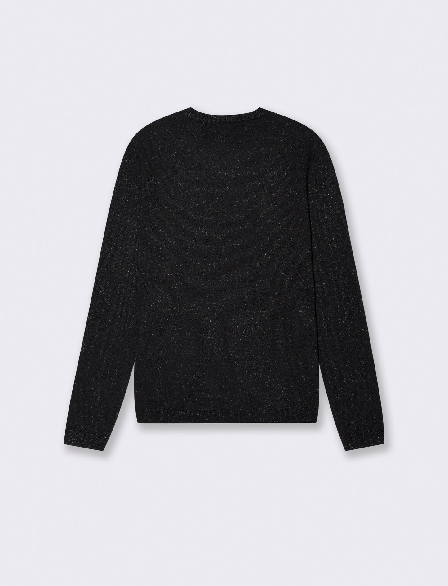 Long sleeve lurex sweater with crew neck - Black