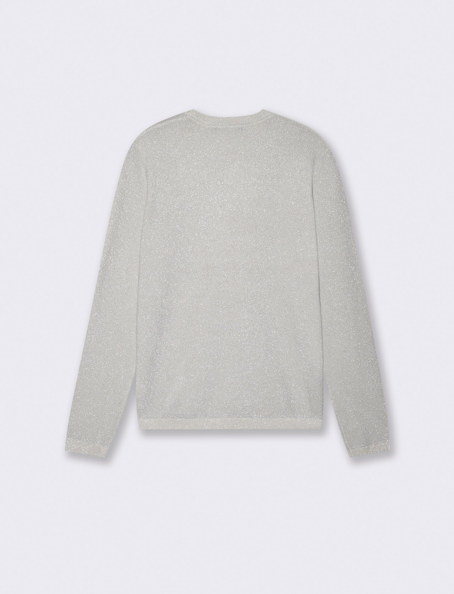 Long sleeve lurex sweater with crew neck - Beige