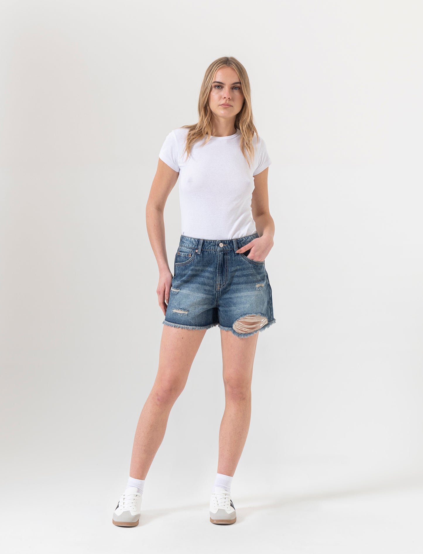 Short in denim da donna - DENIM SCURO