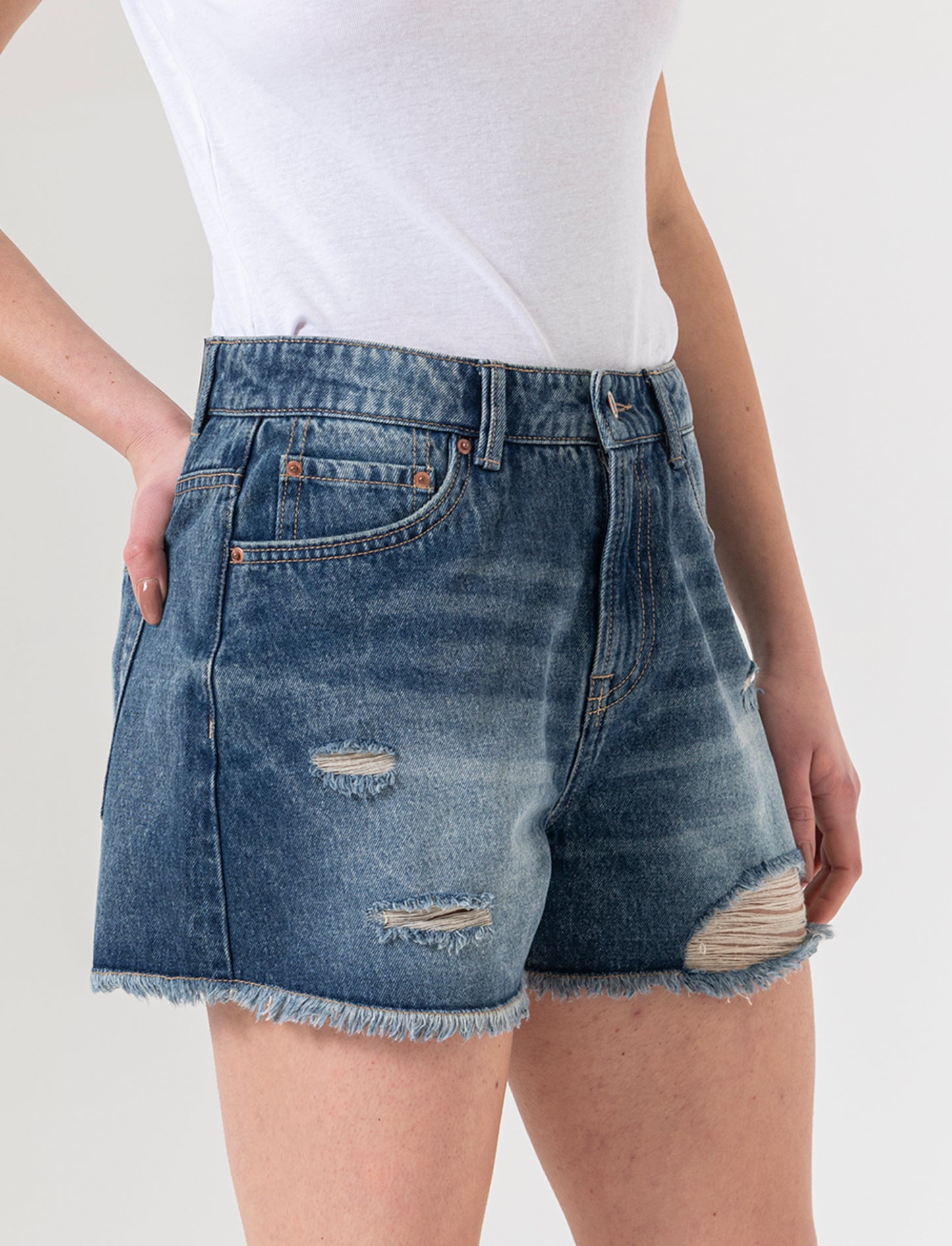 Short in denim da donna - DENIM SCURO