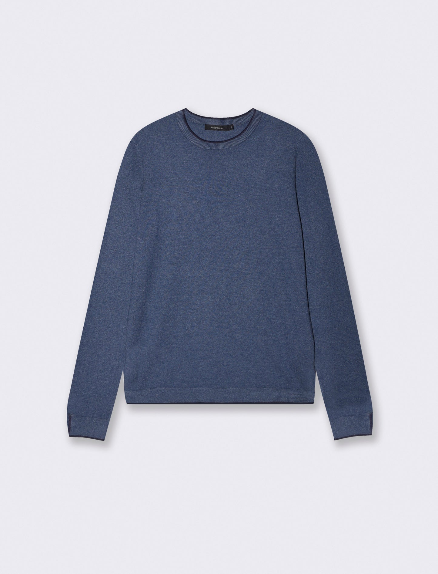 Regular Contrast Crew Neck Sweater - Blue