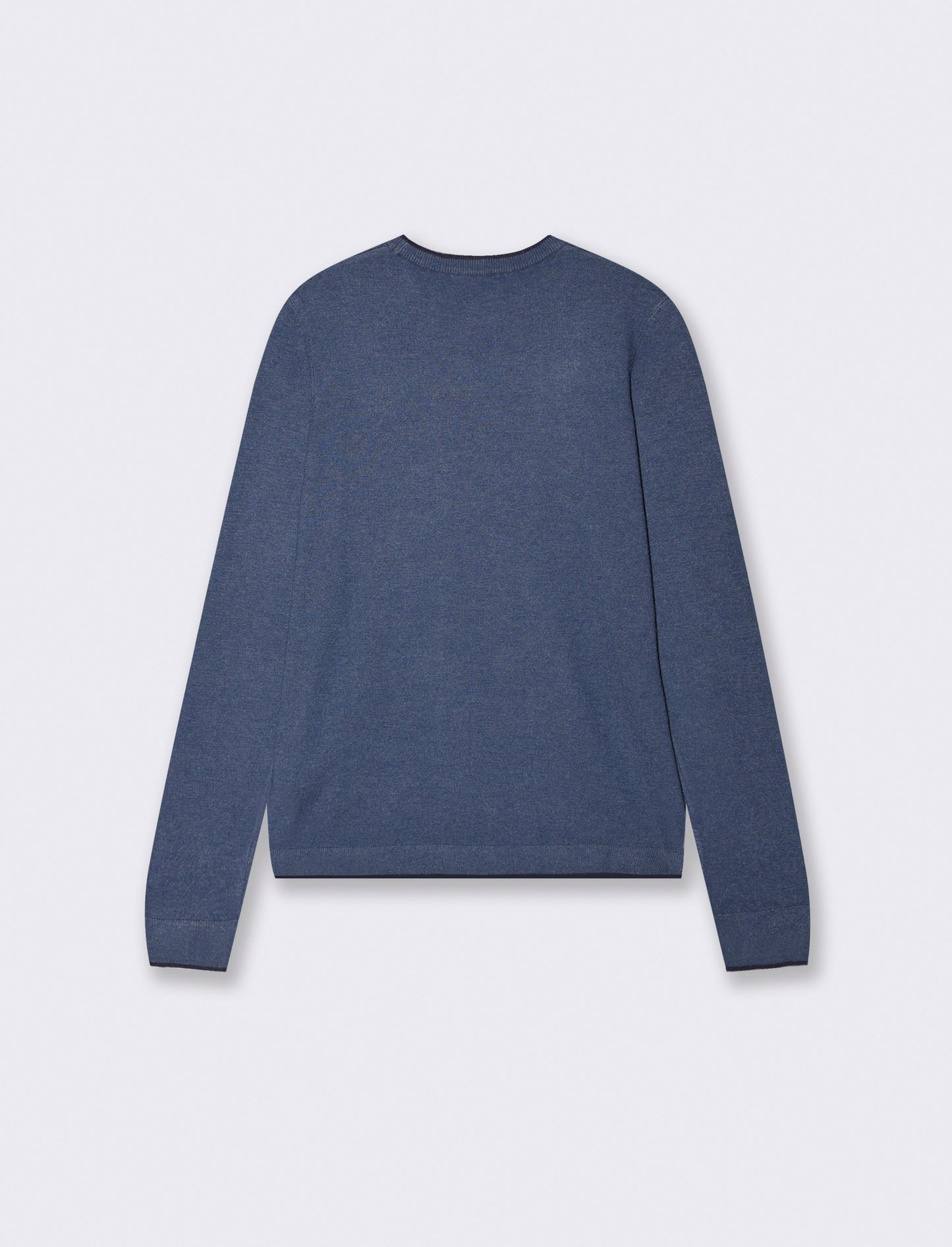 Regular Contrast Crew Neck Sweater - Blue