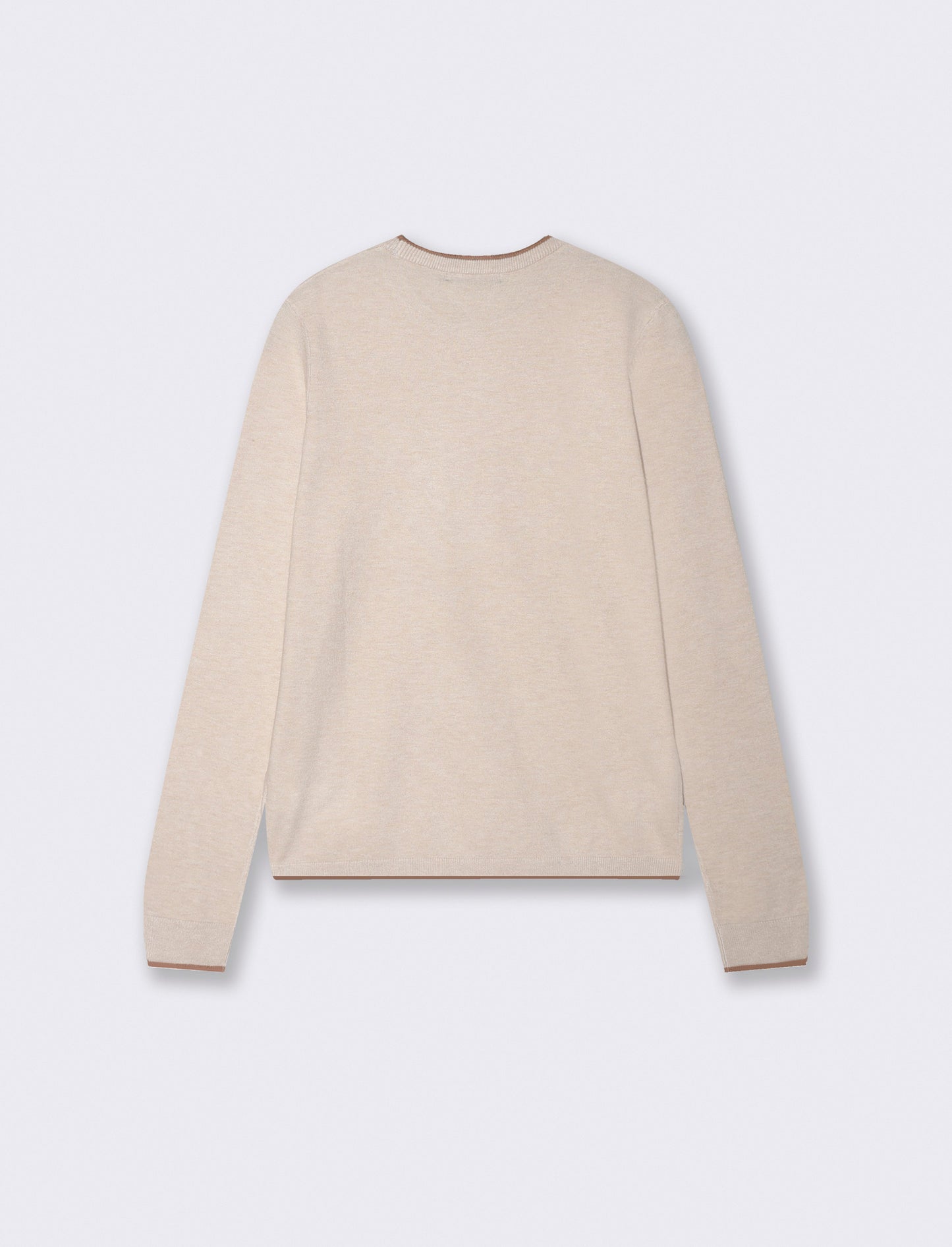 Pullover girocollo con contrasto regolare - Avorio