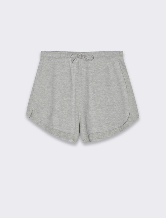 Short con elastico in vita da donna - Grigio mel.