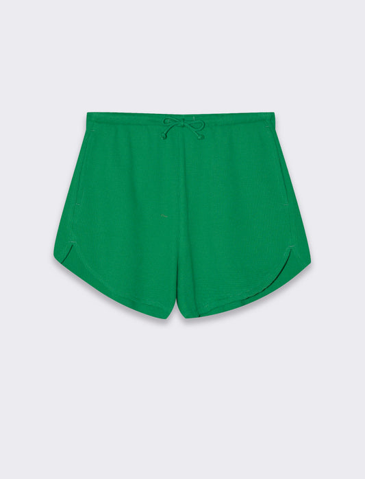 Short con elastico in vita da donna - Verde prato