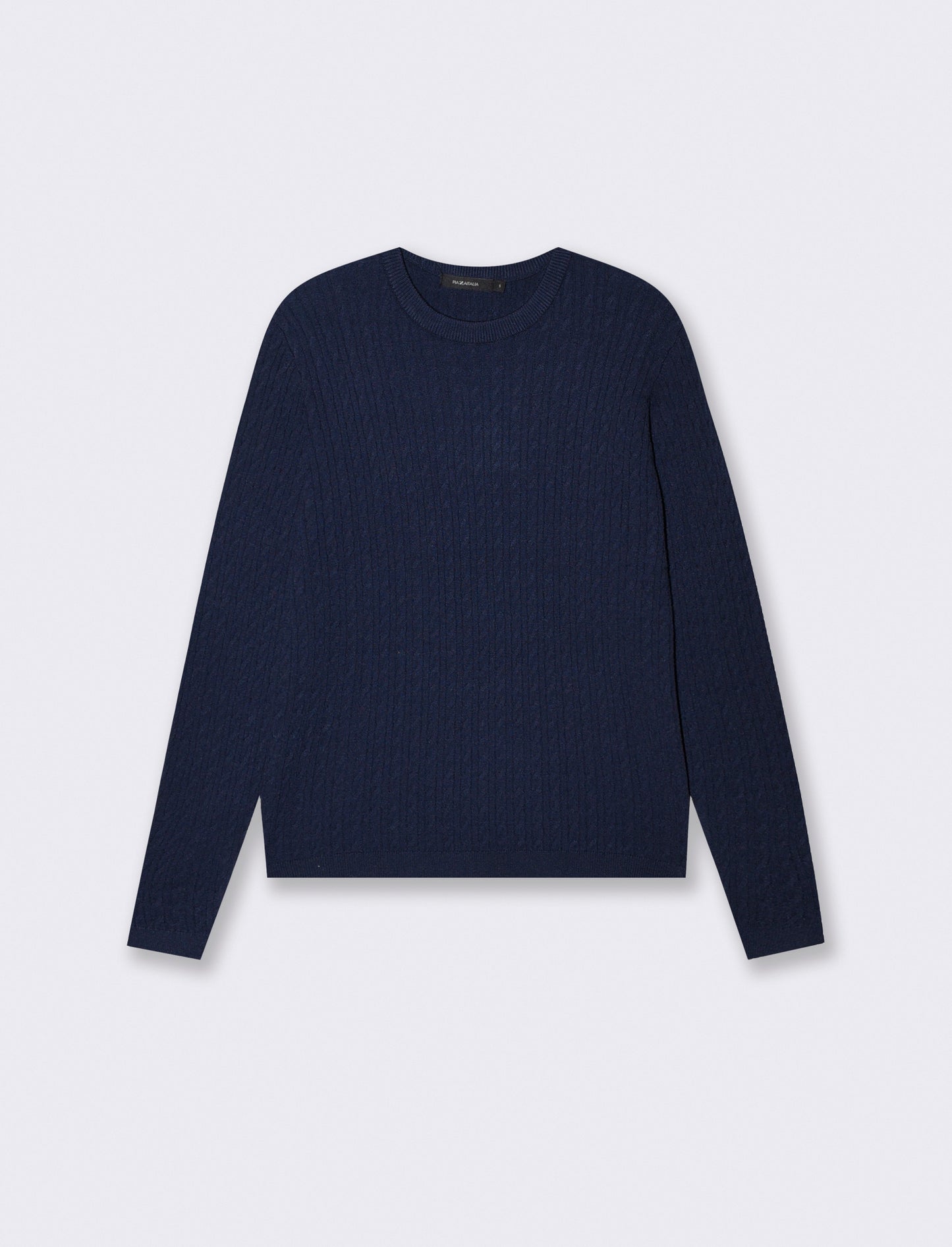 Long Sleeve Crew Neck Cable Knit Sweater - Green